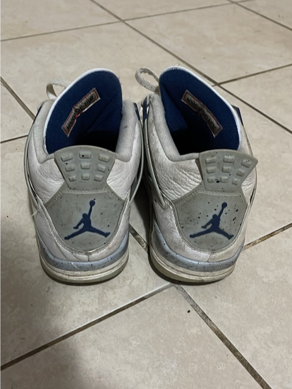 Jordan Men's White and Navy Retro Sneakers - Picture 3 of 3